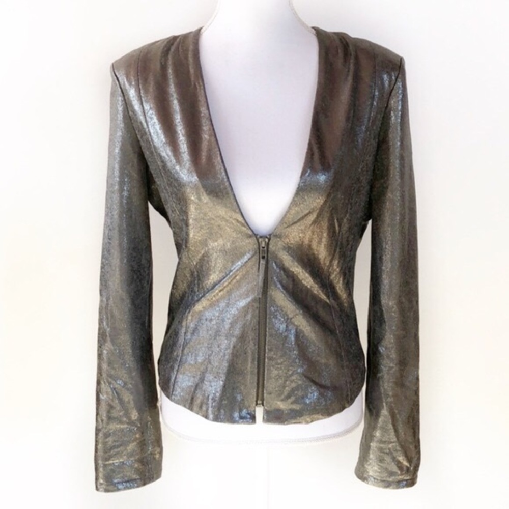 Trouve metallic silver lightweight jacket